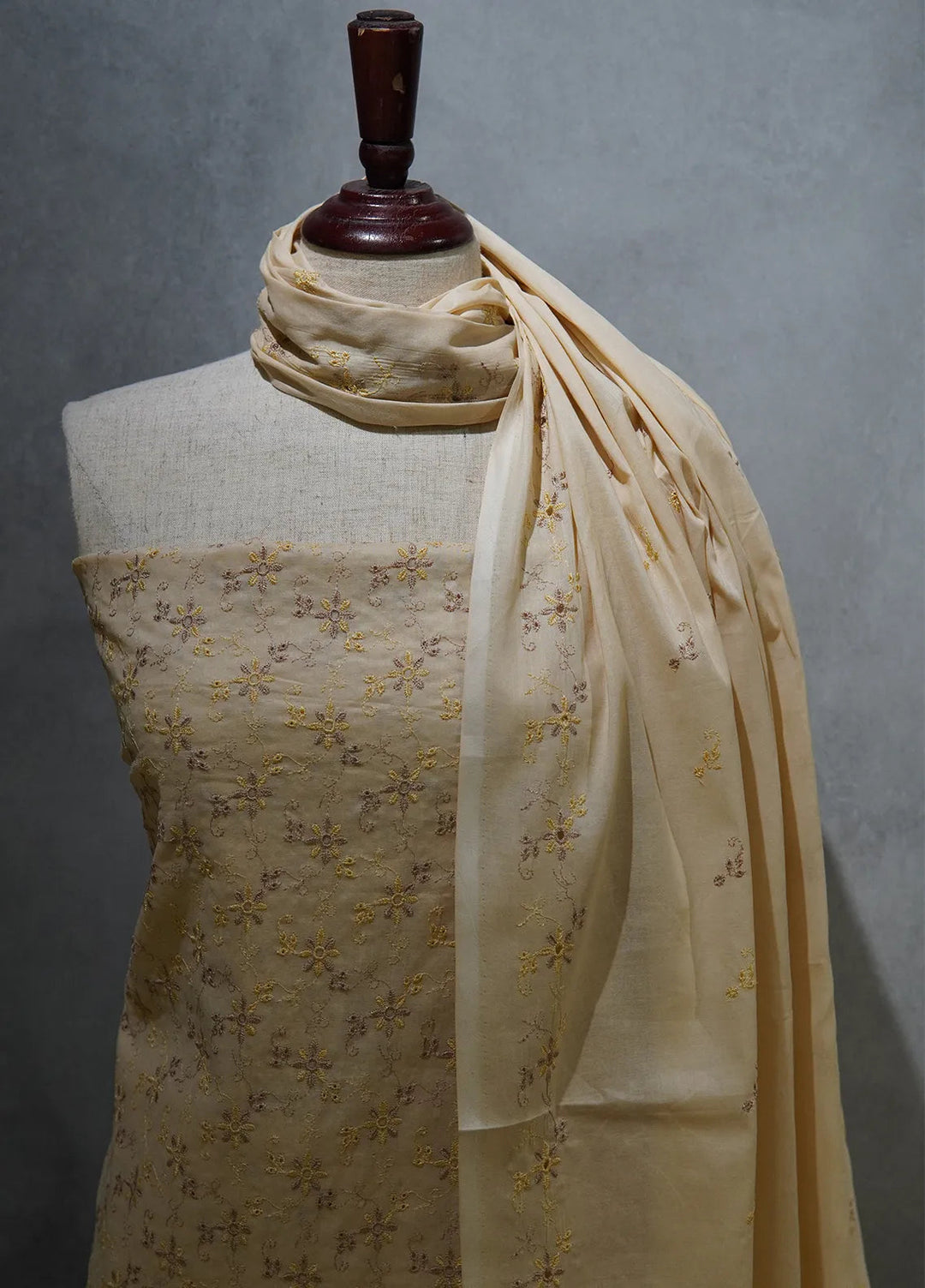 Zam Zam Chikankari Lawn Suit Unstitched 3 Piece ZMZ24C Yellow - Summer Collection