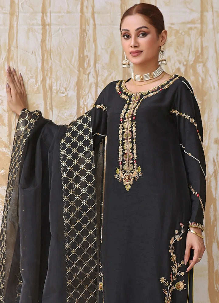Zainab Hasan Pret Embriodered Korean Raw Silk 3 Piece Nightingale ZHF-130