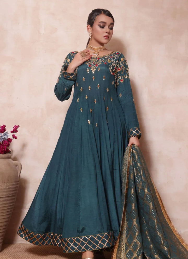 Zainab Hasan Pret Embriodered Raw Silk 3 Piece Afroz ZHF-72-C