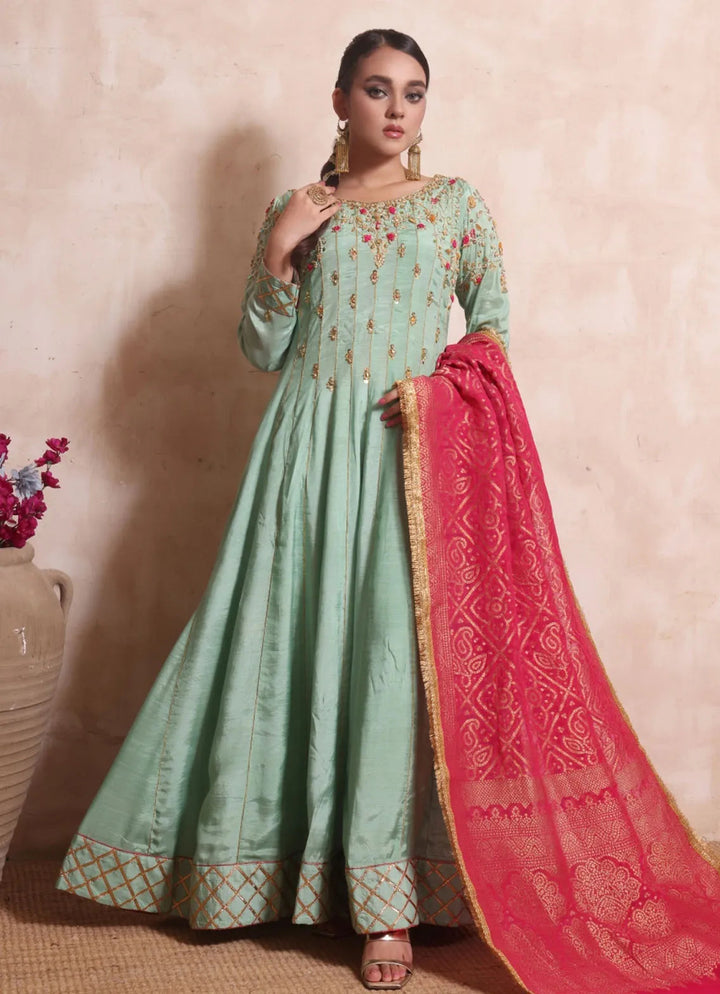 Zainab Hasan Pret Embriodered Raw Silk 3 Piece Jazmin ZHF-72-P
