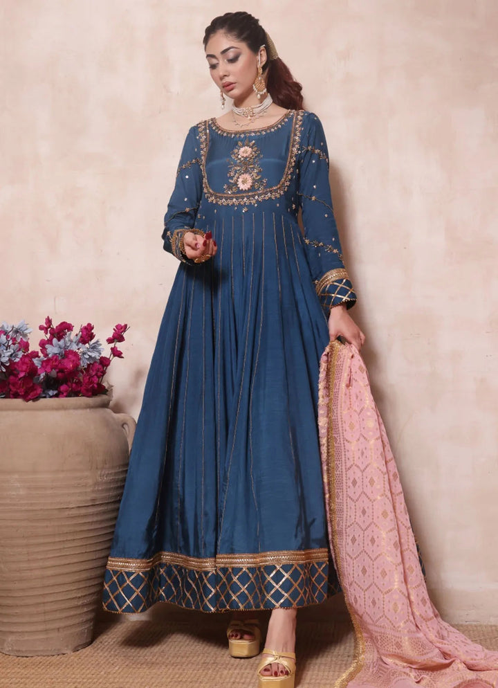 Zainab Hasan Pret Embriodered Raw Silk 3 Piece Lyra ZH-619