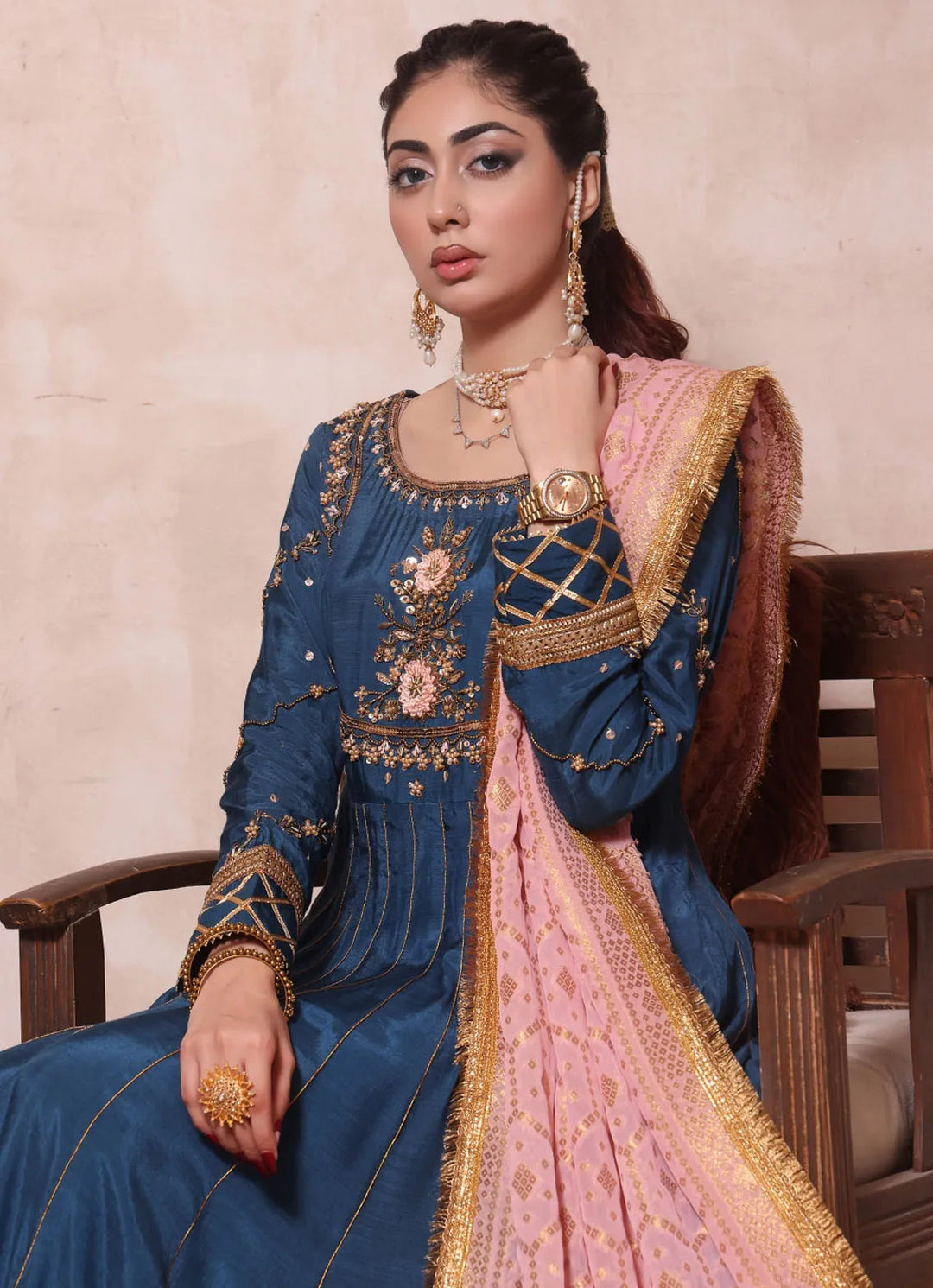 Zainab Hasan Pret Embriodered Raw Silk 3 Piece Lyra ZH-619