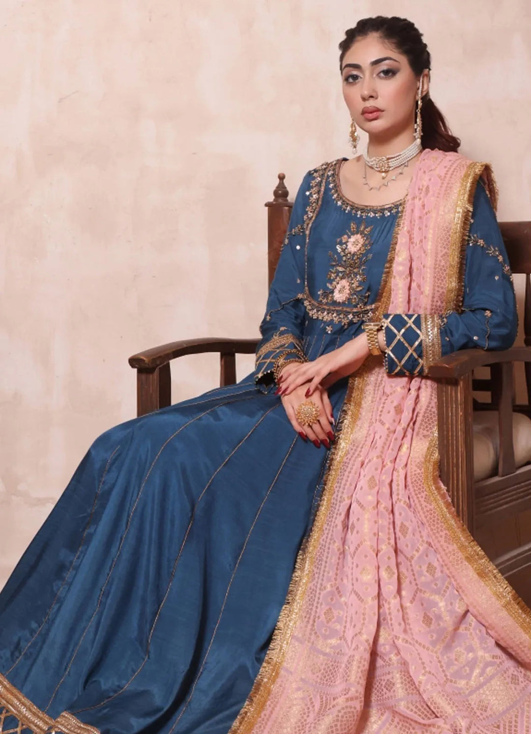 Zainab Hasan Pret Embriodered Raw Silk 3 Piece Lyra ZH-619