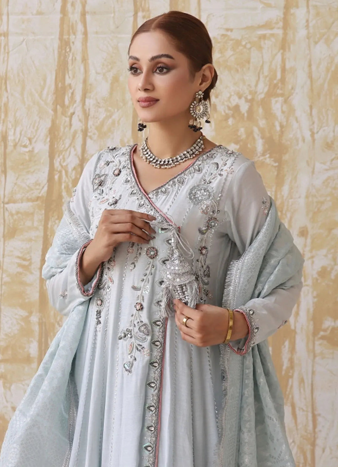 Zainab Hasan Pret Embriodered Raw Silk 3 Piece Primrose ZHF-122
