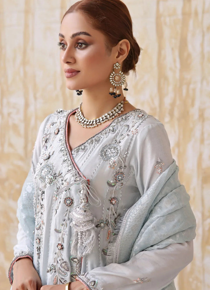 Zainab Hasan Pret Embriodered Raw Silk 3 Piece Primrose ZHF-122