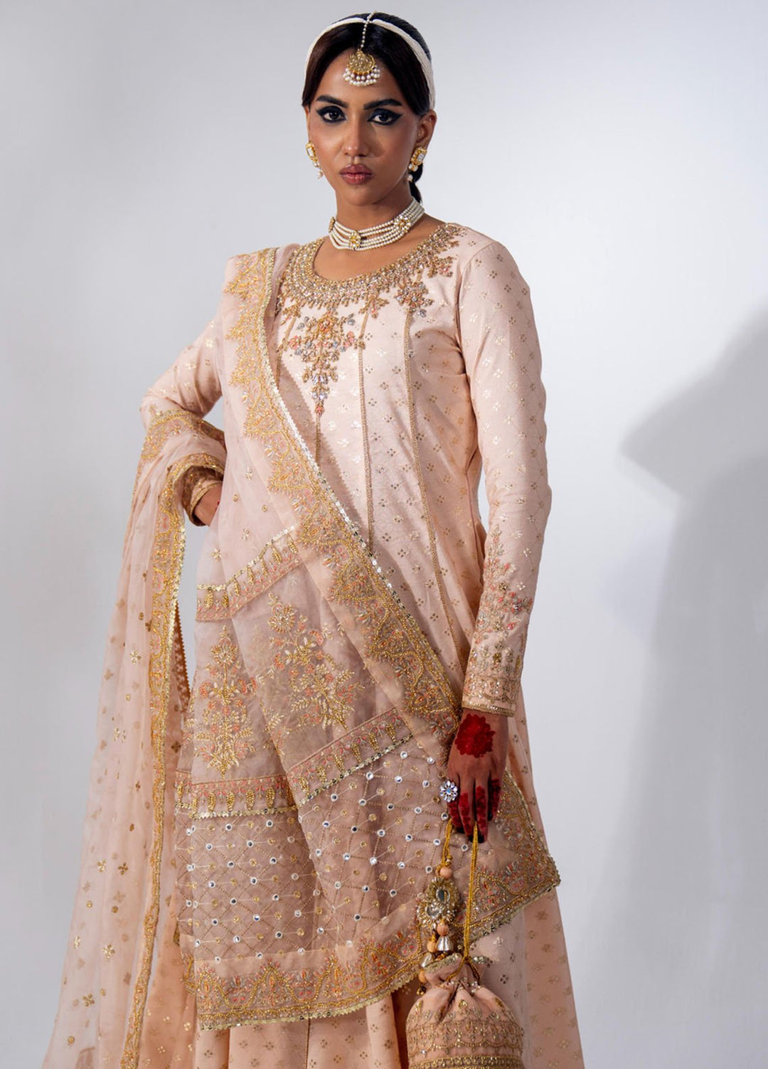 Zar-Bano by Scherezade Pret Hand Embellished N Embroidered Badla Banarsi Cotton 2 Piece Suit Mehtab