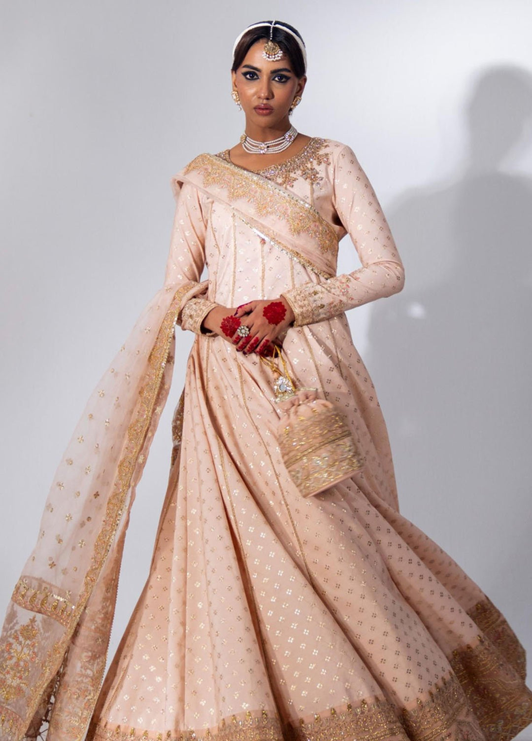 Zar-Bano by Scherezade Pret Hand Embellished N Embroidered Badla Banarsi Cotton 2 Piece Suit Mehtab