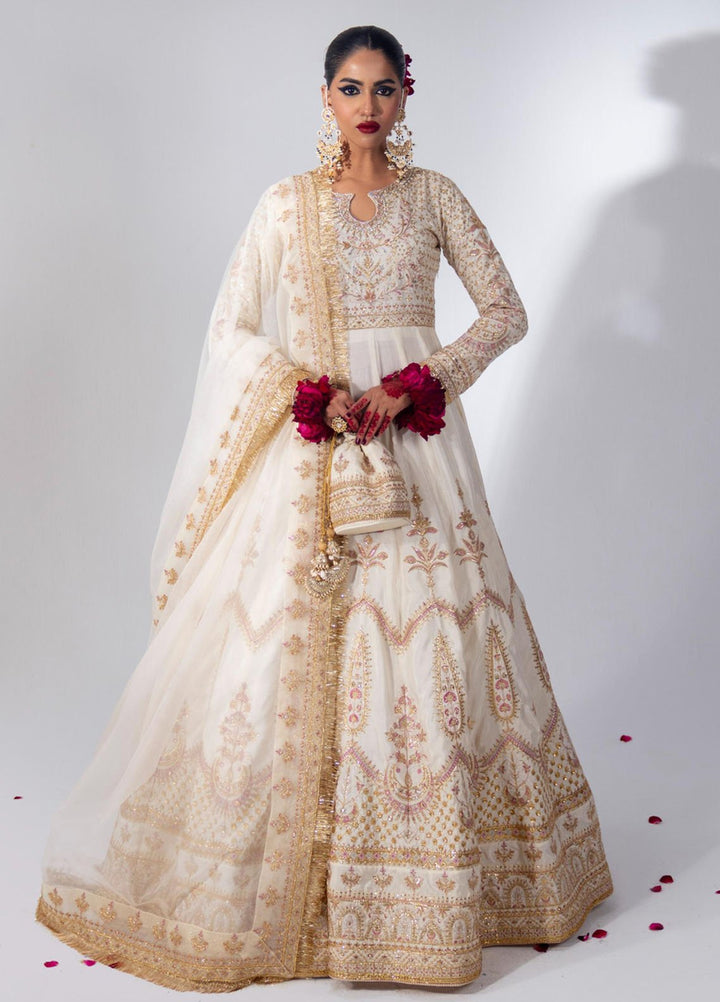 Zar-Bano by Scherezade Pret Hand Embellished N Embroidered Korean Rawsilk 2 Piece Suit Ayna