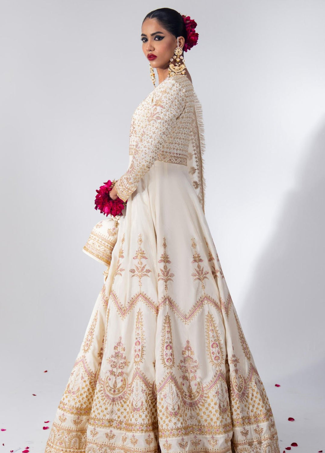 Zar-Bano by Scherezade Pret Hand Embellished N Embroidered Korean Rawsilk 2 Piece Suit Ayna