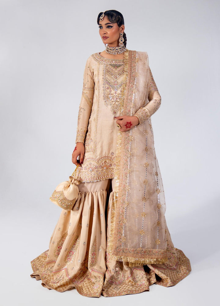 Zar-Bano by Scherezade Pret Hand Embellished N Embroidered Korean Rawsilk 2 Piece Suit Jehan