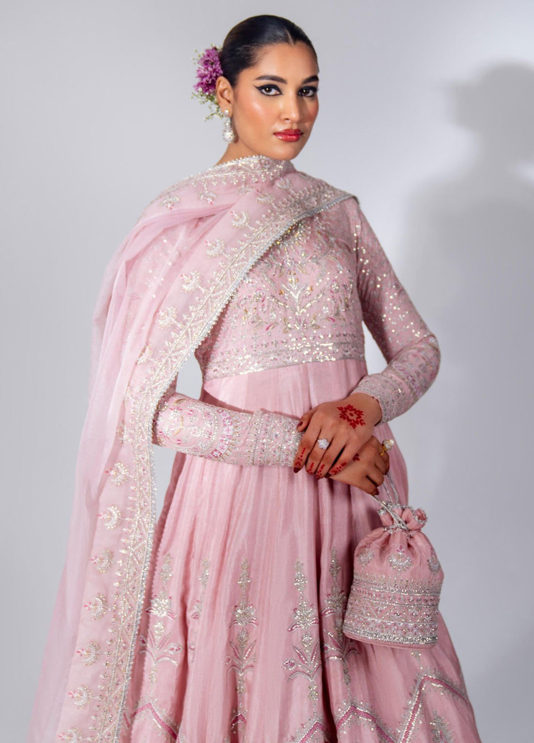 Zar-Bano by Scherezade Pret Hand Embellished N Embroidered Korean Rawsilk 2 Piece Suit Shanaya