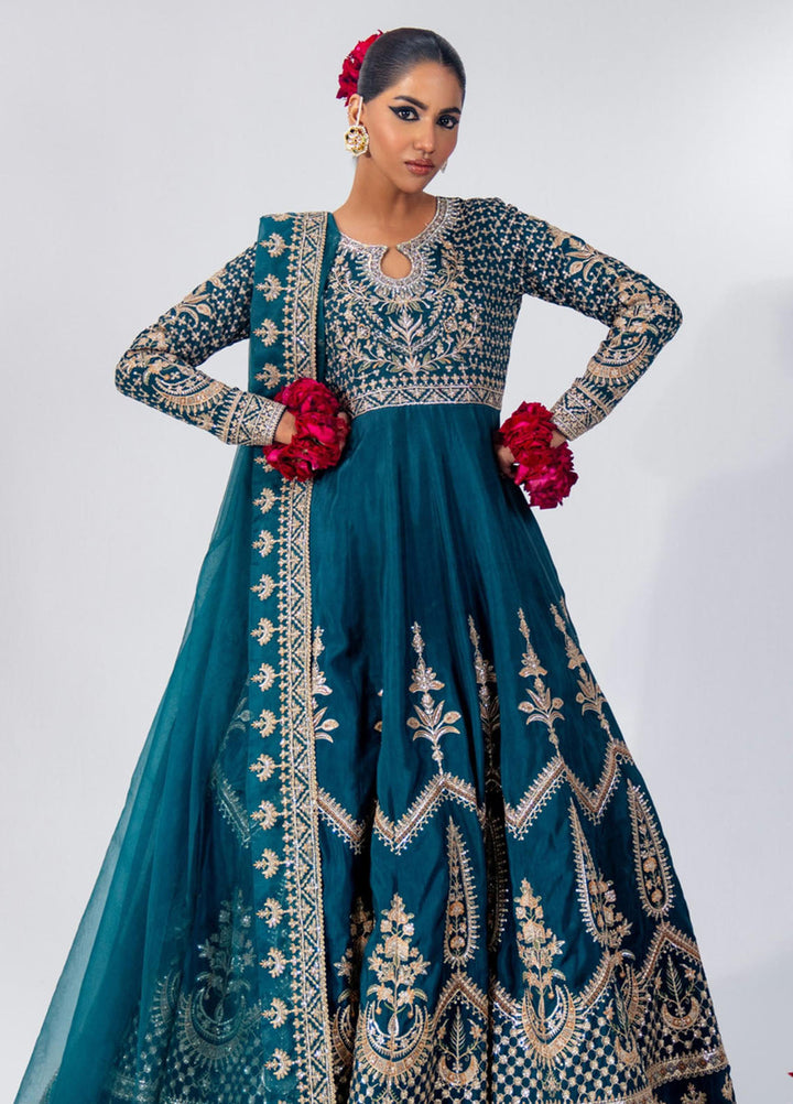 Zar-Bano by Scherezade Pret Hand Embellished N Embroidered Korean Rawsilk 2 Piece Suit Zarkash