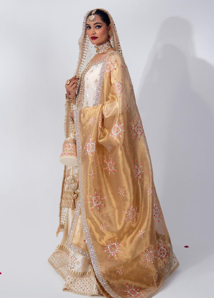 Zar-Bano by Scherezade Pret Hand Embellished N Embroidered Korean Rawsilk 3 Piece Suit Chandni-B