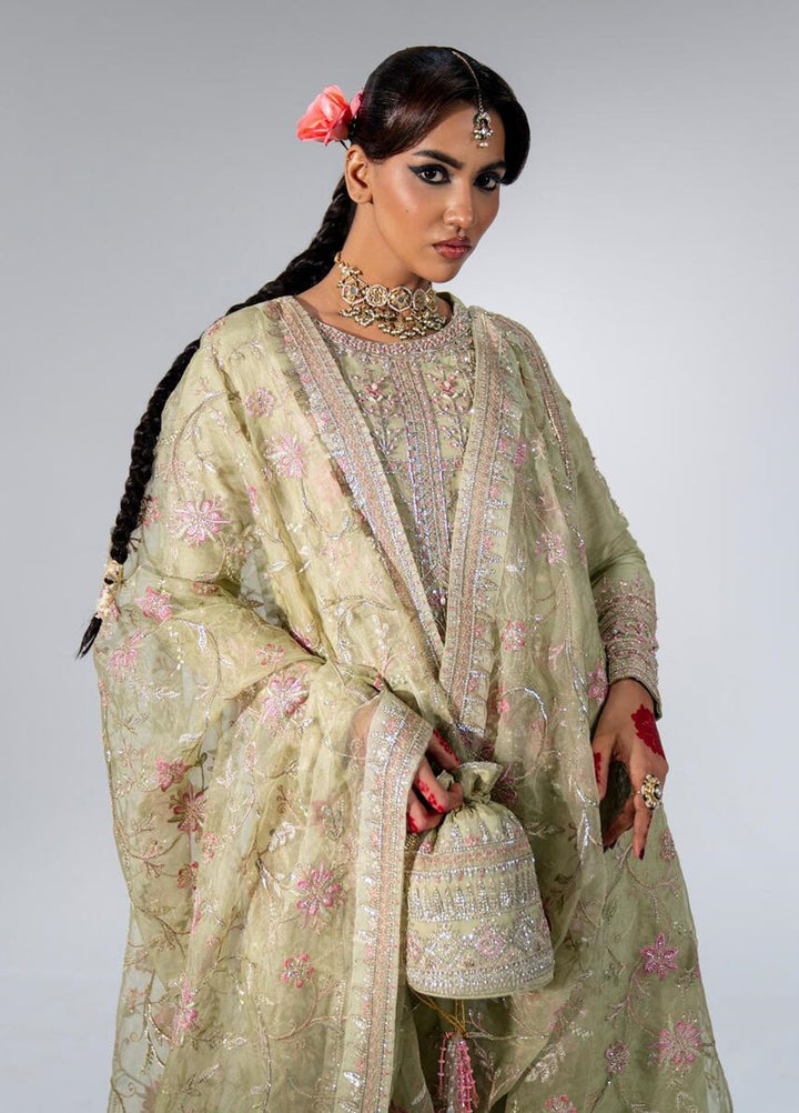 Zar-Bano by Scherezade Pret Hand Embellished N Embroidered Korean Rawsilk 3 Piece Suit Heer