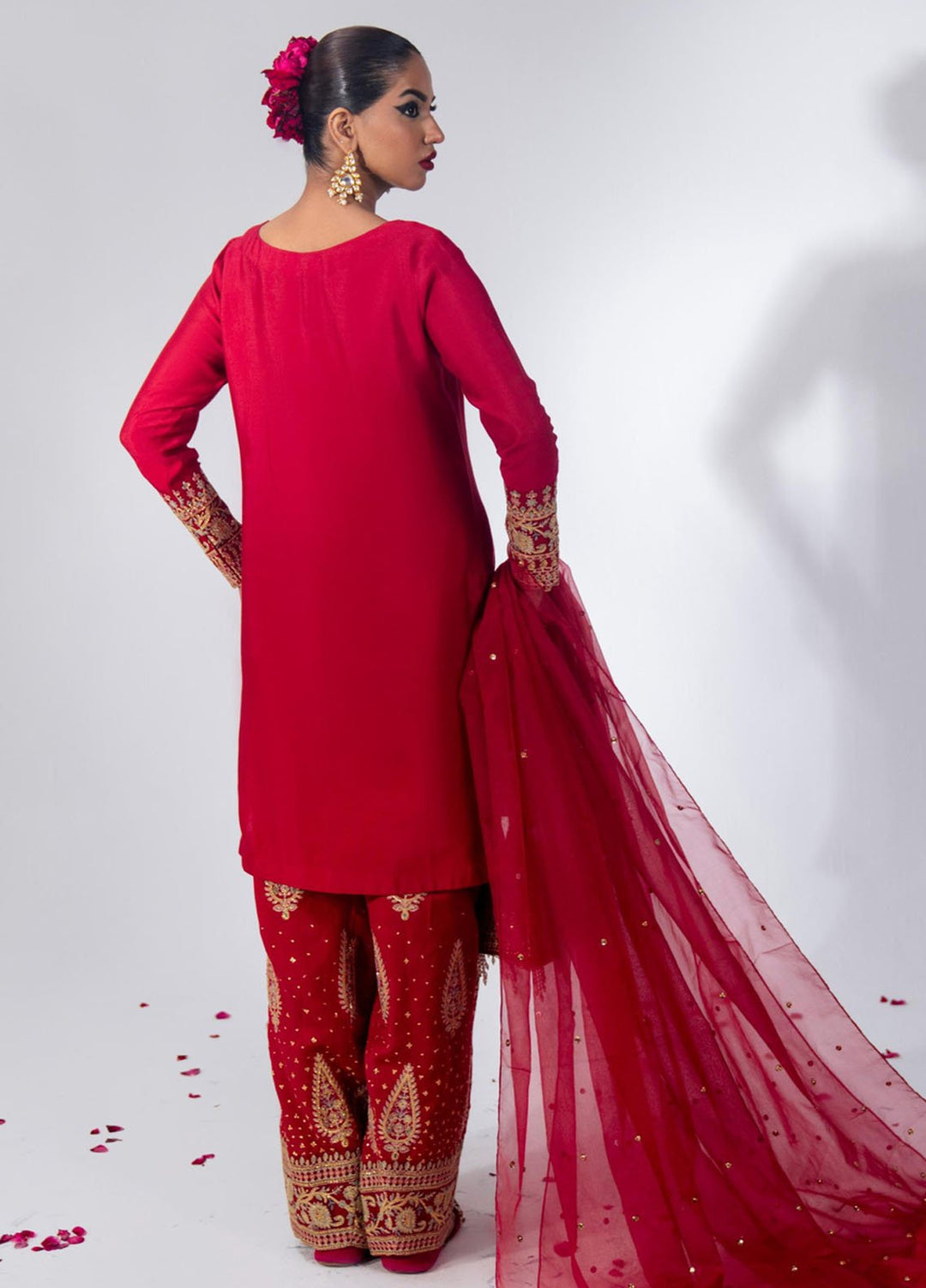 Zar-Bano by Scherezade Pret Hand Embellished N Embroidered Roman Silk 3 Piece Suit Naqsh