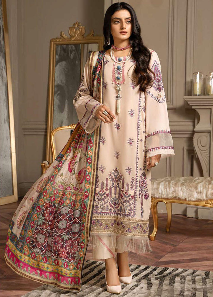 Zar-e-Gul By Zara Ali Embroidered Lawn Suits Unstitched 3 Piece ZRA22ZG ZA 1-B - Festive Collection