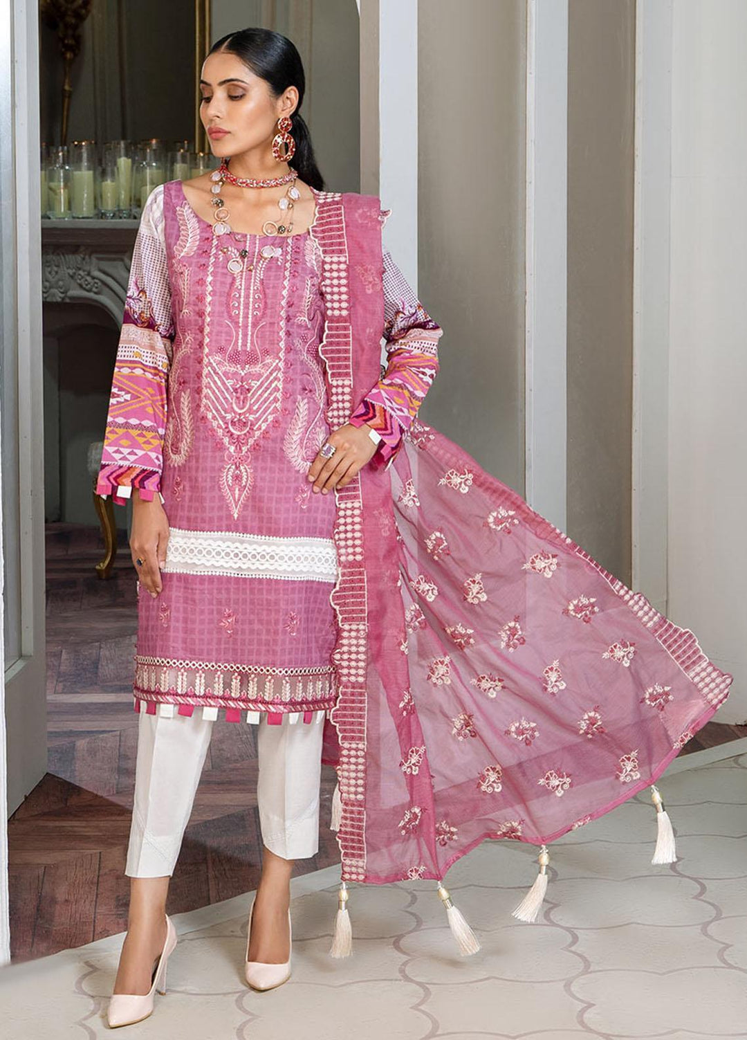 Zar-e-Gul By Zara Ali Embroidered Lawn Suits Unstitched 3 Piece ZRA22ZG ZA 10-A - Festive Collection