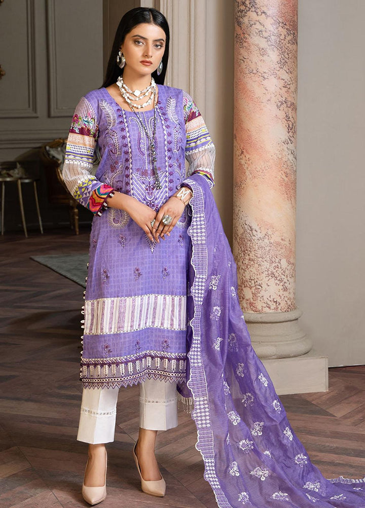 Zar-e-Gul By Zara Ali Embroidered Lawn Suits Unstitched 3 Piece ZRA22ZG ZA 10-B - Festive Collection