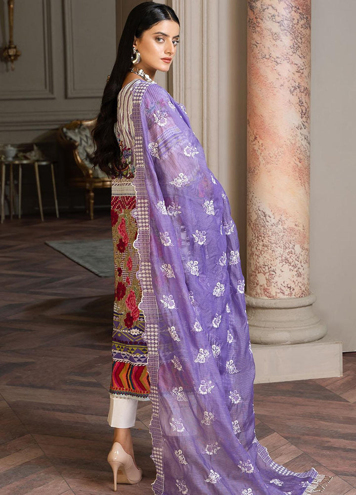 Zar-e-Gul By Zara Ali Embroidered Lawn Suits Unstitched 3 Piece ZRA22ZG ZA 10-B - Festive Collection