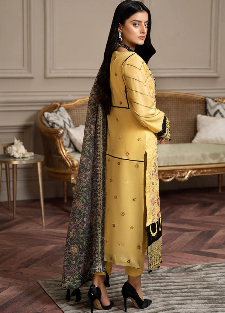 Zar-e-Gul By Zara Ali Embroidered Lawn Suits Unstitched 3 Piece ZRA22ZG ZA 3-A - Festive Collection