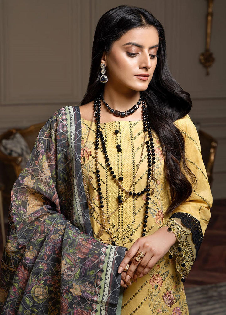 Zar-e-Gul By Zara Ali Embroidered Lawn Suits Unstitched 3 Piece ZRA22ZG ZA 3-A - Festive Collection