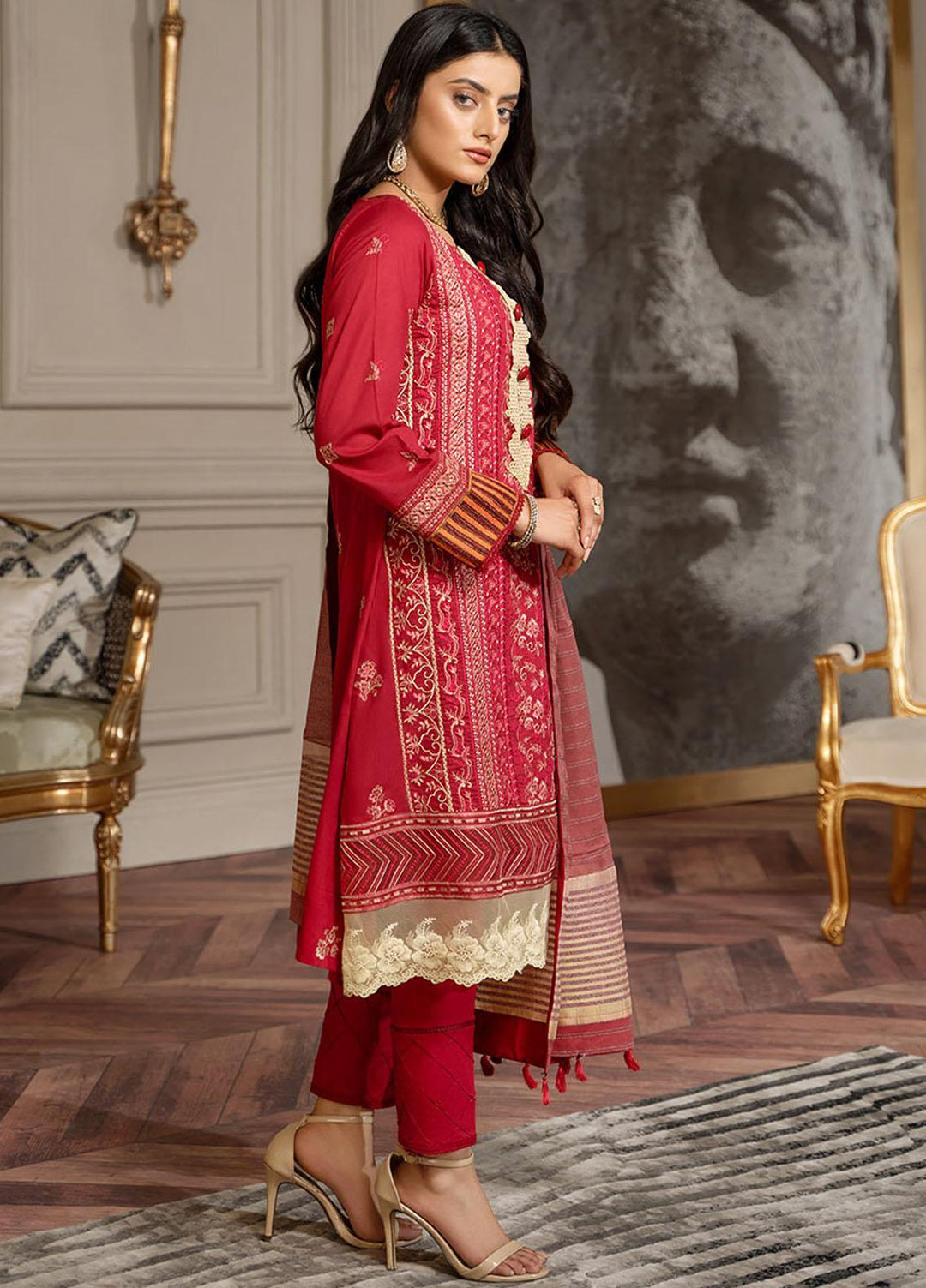 Zar-e-Gul By Zara Ali Embroidered Lawn Suits Unstitched 3 Piece ZRA22ZG ZA 4-B - Festive Collection