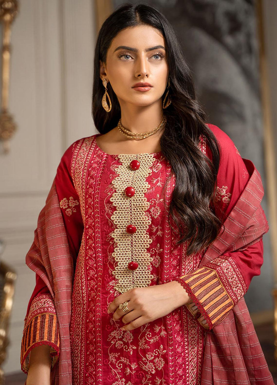 Zar-e-Gul By Zara Ali Embroidered Lawn Suits Unstitched 3 Piece ZRA22ZG ZA 4-B - Festive Collection