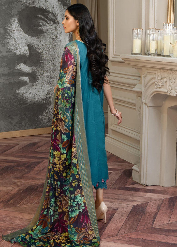 Zar-e-Gul By Zara Ali Embroidered Lawn Suits Unstitched 3 Piece ZRA22ZG ZA 5-A - Festive Collection