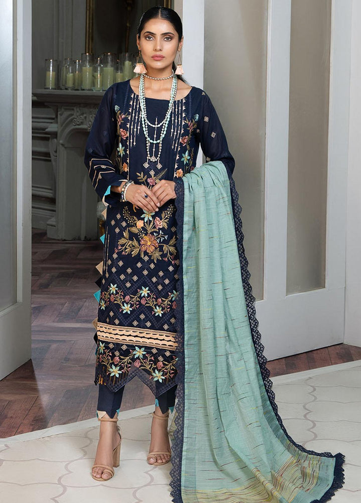 Zar-e-Gul By Zara Ali Embroidered Lawn Suits Unstitched 3 Piece ZRA22ZG ZA 7-A - Festive Collection