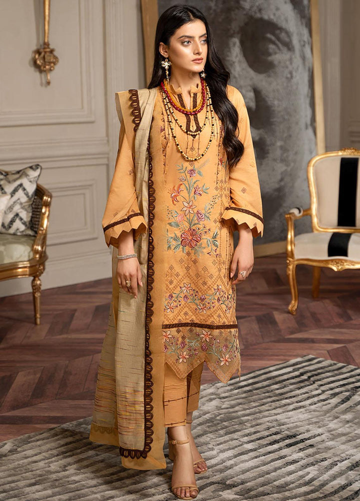 Zar-e-Gul By Zara Ali Embroidered Lawn Suits Unstitched 3 Piece ZRA22ZG ZA 7-B - Festive Collection