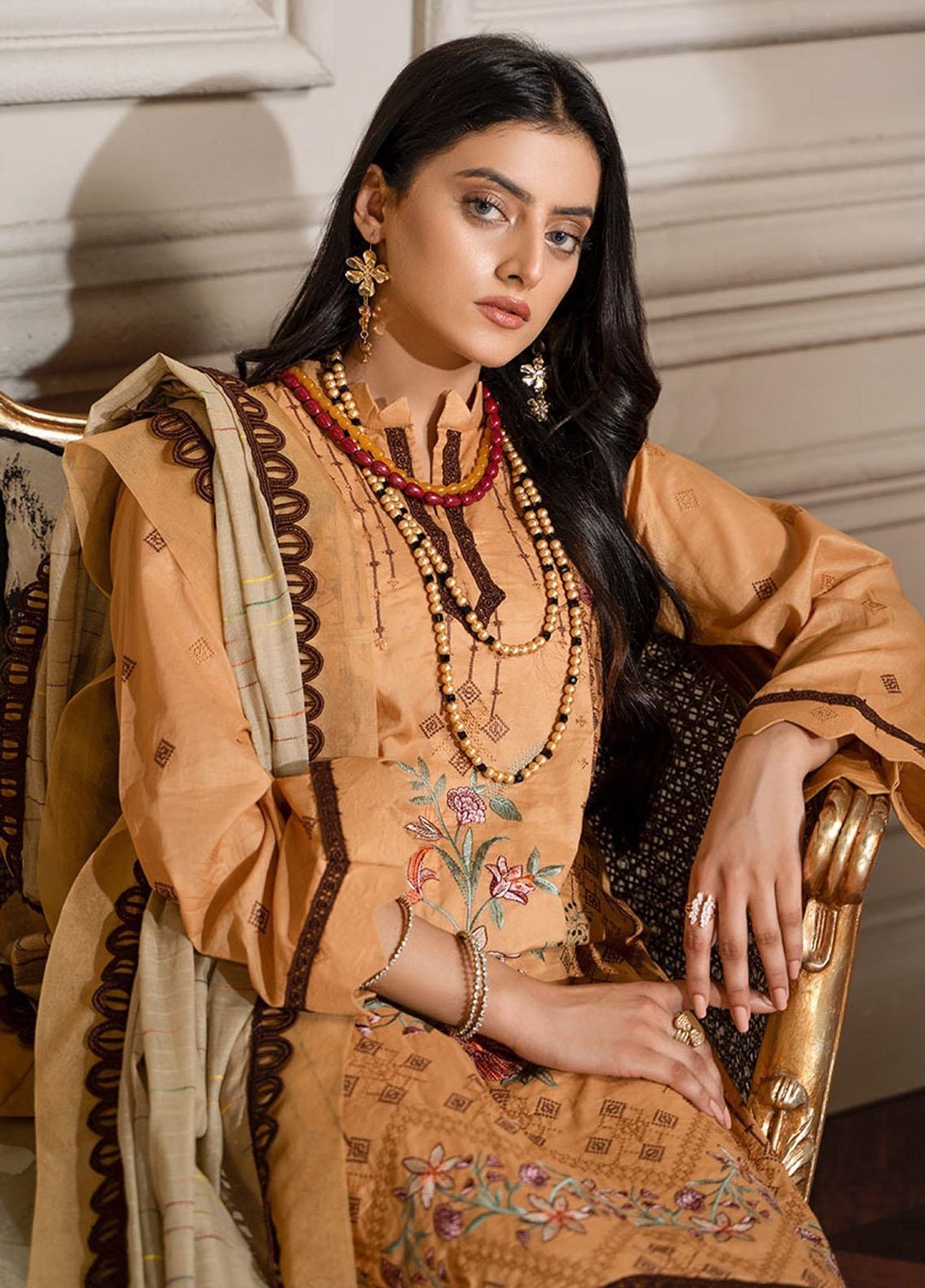 Zar-e-Gul By Zara Ali Embroidered Lawn Suits Unstitched 3 Piece ZRA22ZG ZA 7-B - Festive Collection