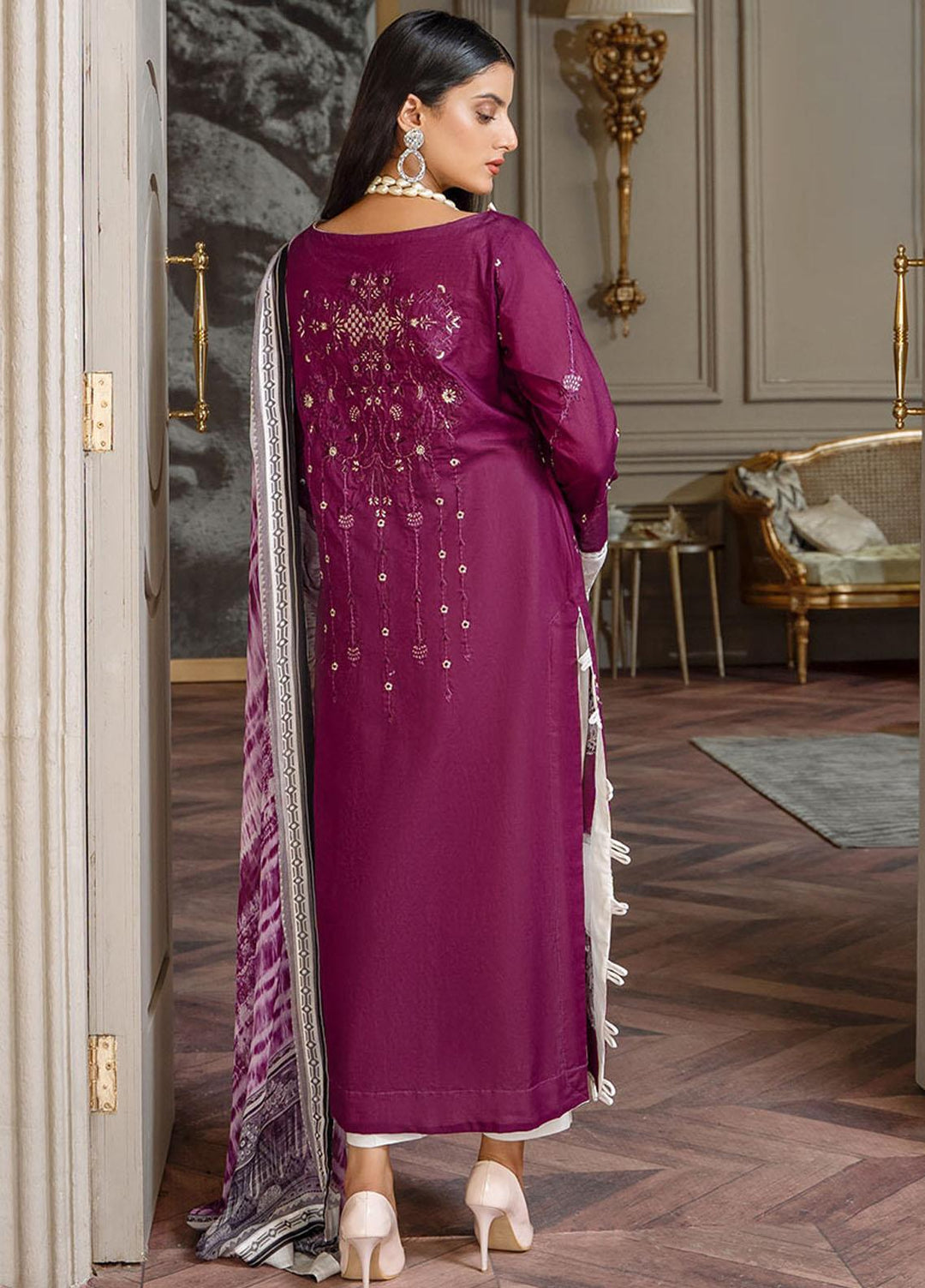 Zar-e-Gul By Zara Ali Embroidered Lawn Suits Unstitched 3 Piece ZRA22ZG ZA 8-A - Festive Collection