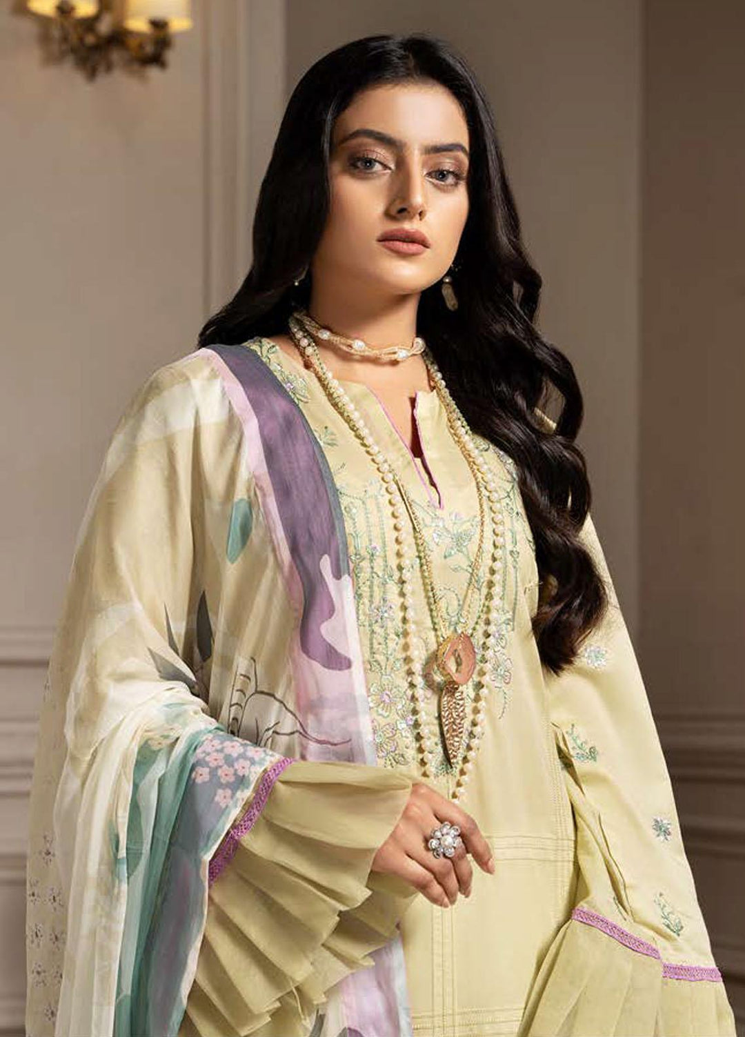 Zar-e-Gul By Zara Ali Embroidered Lawn Suits Unstitched 3 Piece ZRA22ZG ZA 9-A - Festive Collection