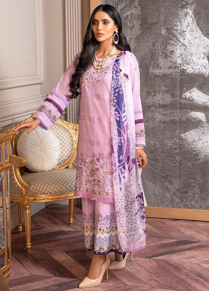 Zar-e-Gul By Zara Ali Embroidered Lawn Suits Unstitched 3 Piece ZRA22ZG ZA 9-B - Festive Collection