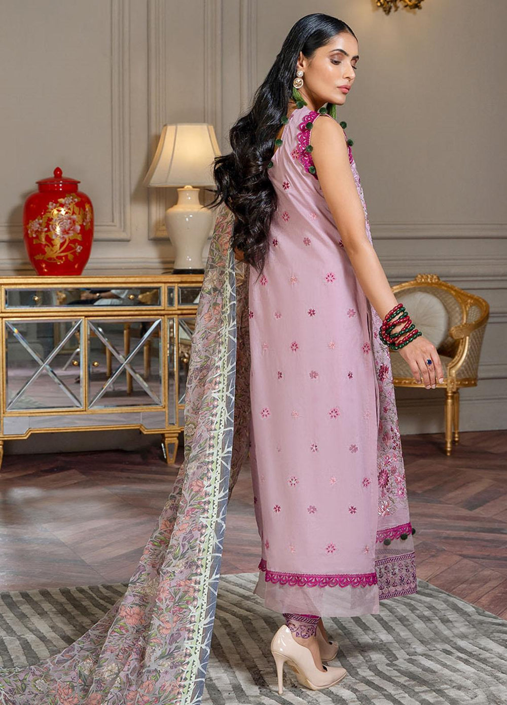 Zar-e-Gul By Zara Ali Embroidered Lawn Suits Unstitched 3 Piece ZRA22ZG ZA 9-B - Festive Collection