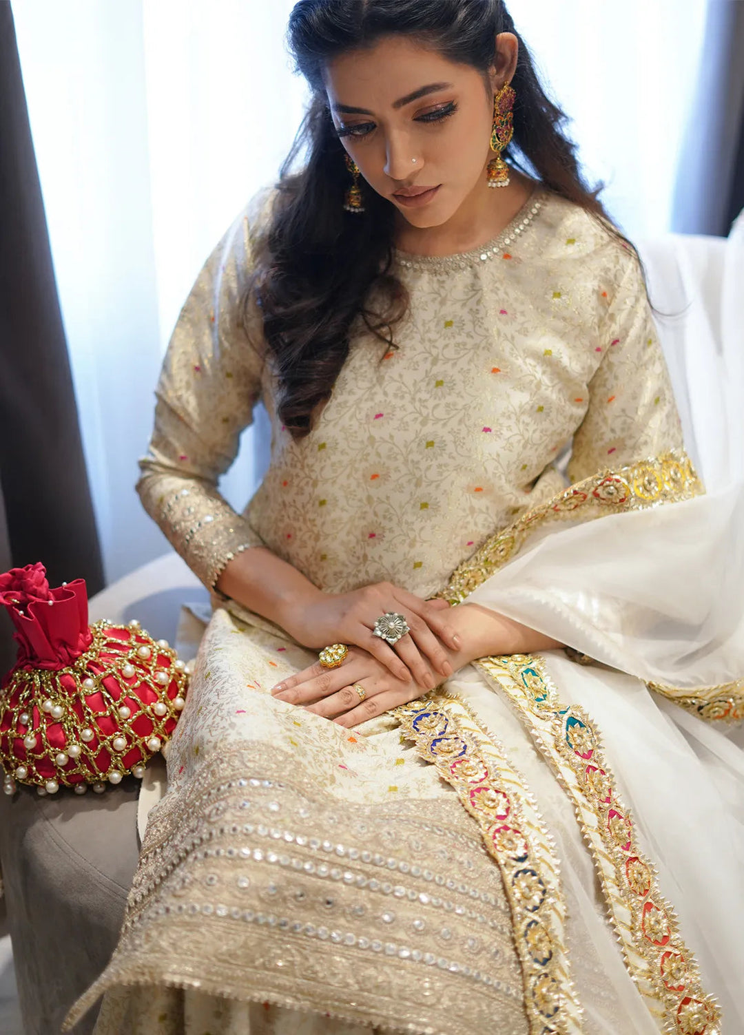 Zar Pret Embroidered Brocade 3 Piece Suit Zaib