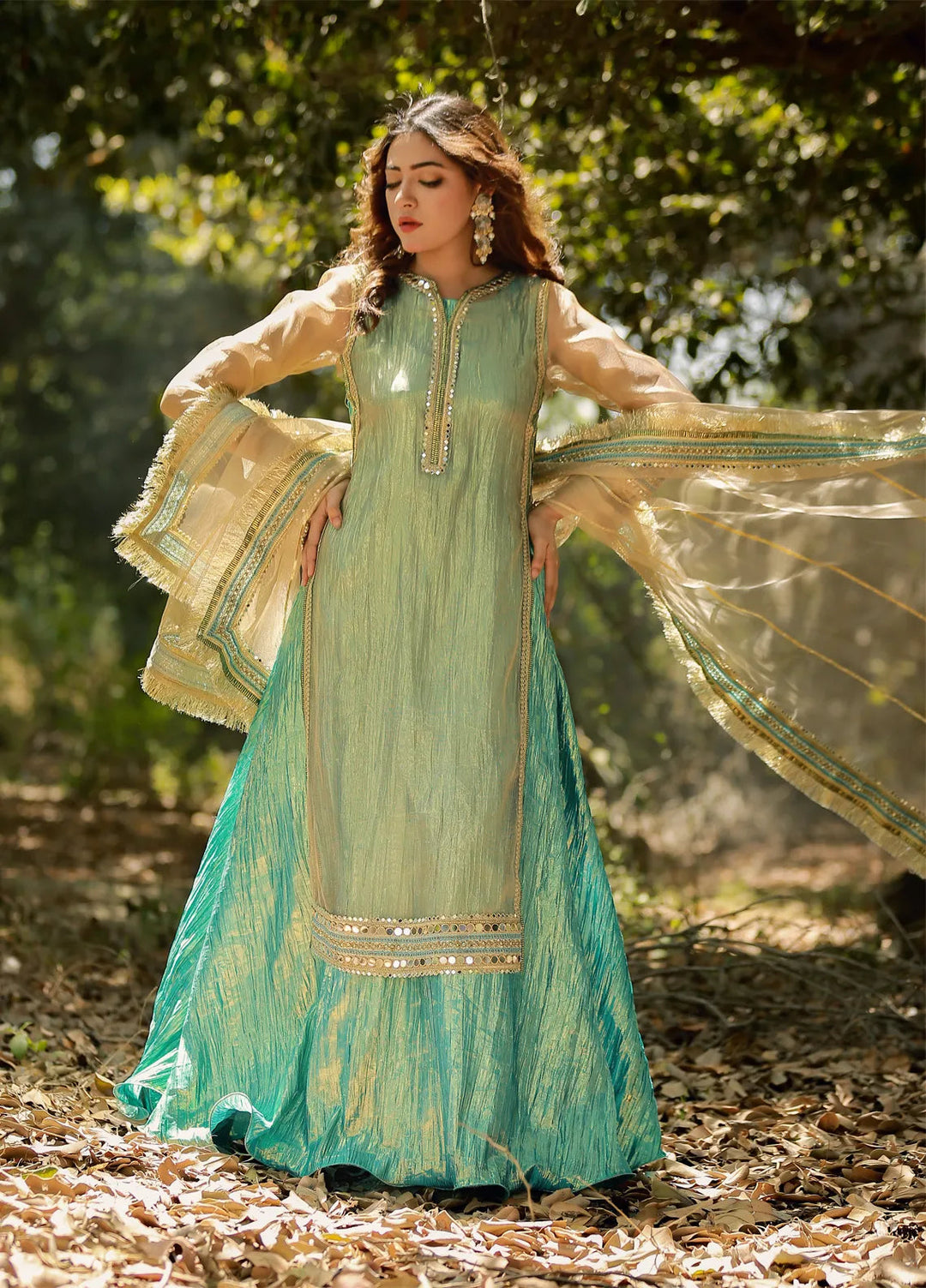 Zar Pret Embroidered Net 3 Piece Suit Arjumand