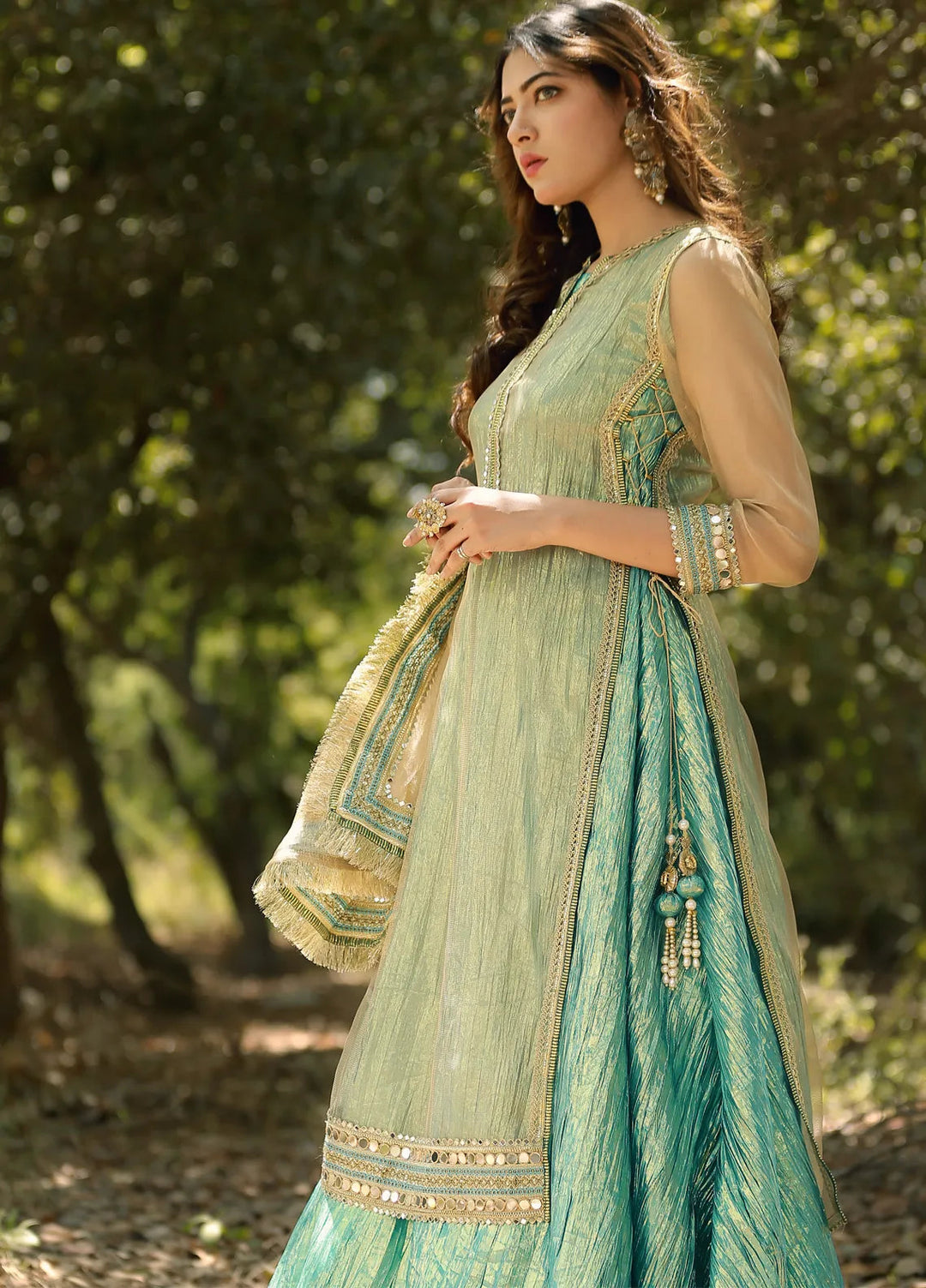 Zar Pret Embroidered Net 3 Piece Suit Arjumand