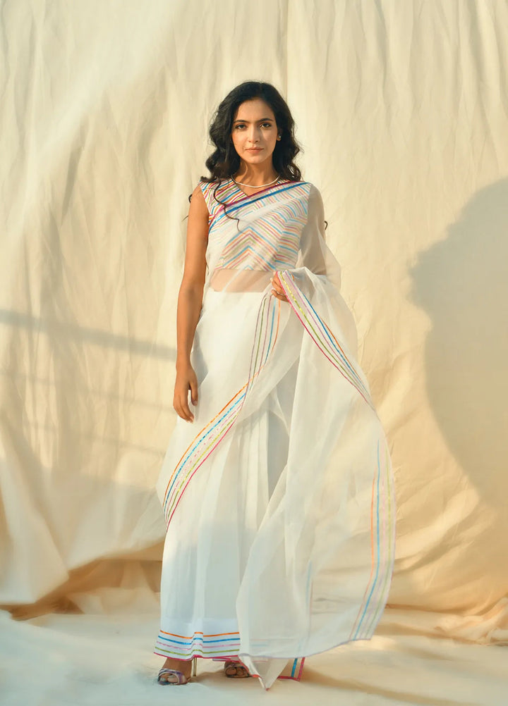 Zar Pret Embroidered Organza Saree Chandni