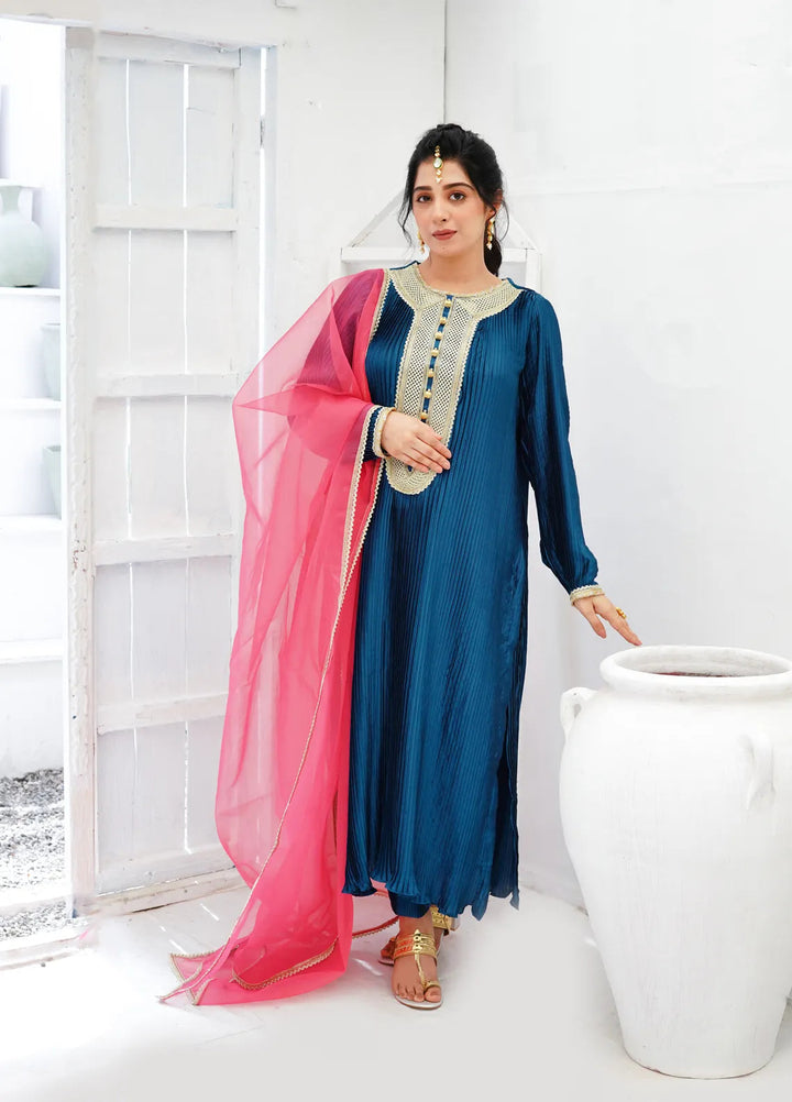 Zar Pret Embroidered Silk organza 3 Piece Suit Sahil