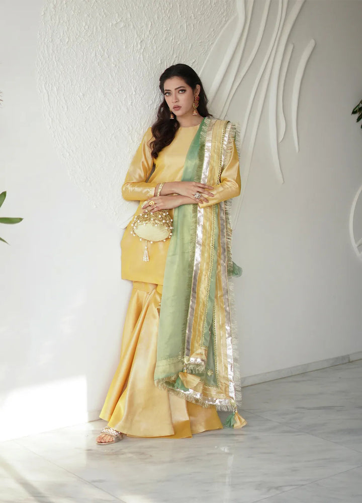 Zar Pret Embroidered Tissue 3 Piece Suit Chashni