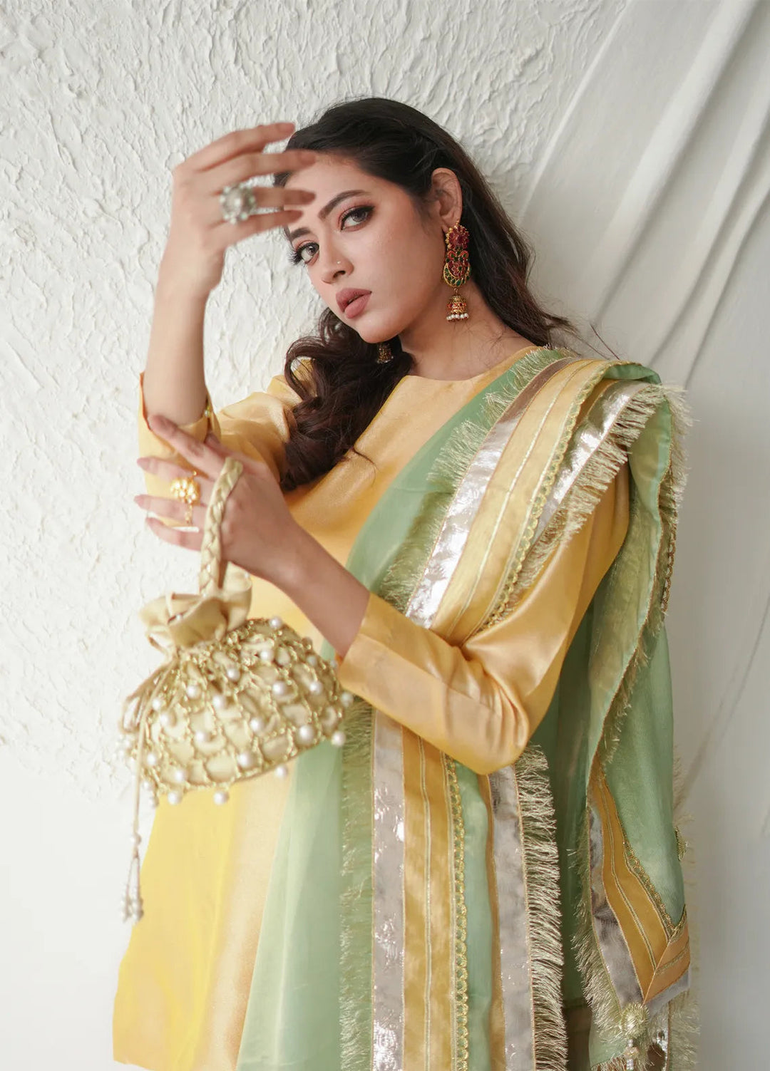 Zar Pret Embroidered Tissue 3 Piece Suit Chashni