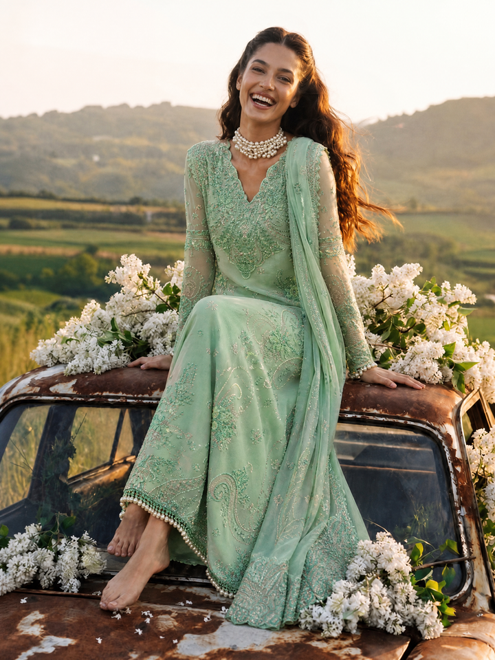 Check In by Zarizaa Unstitched Embroidered Chiffon 3 Piece Suit REGALIA Festive Collection