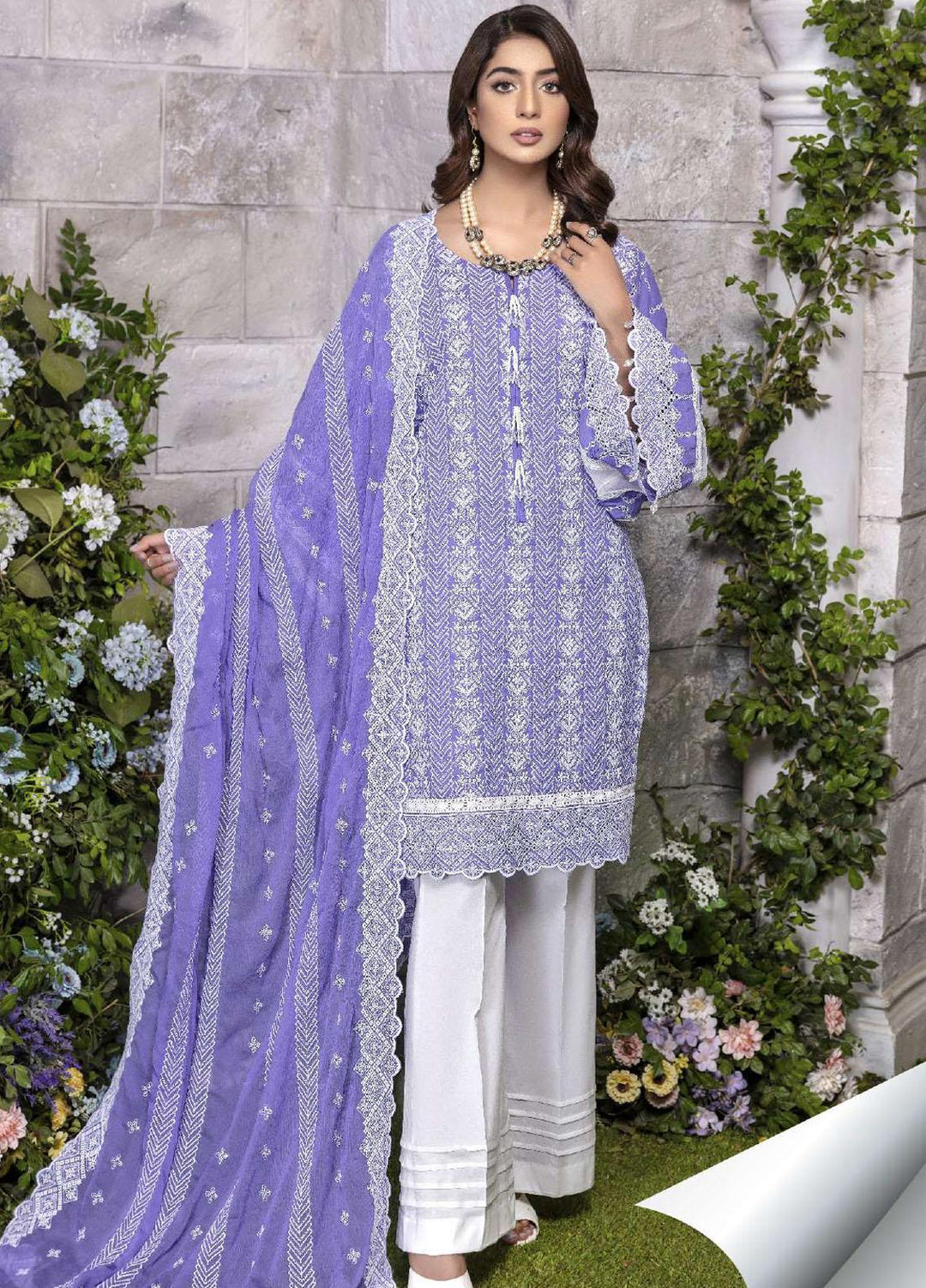 Zara Ali by Magns Textiles Embroidered Chikankari Suits Unstitched 3 Piece ZRA22LC ZA-103 - Summer Collection
