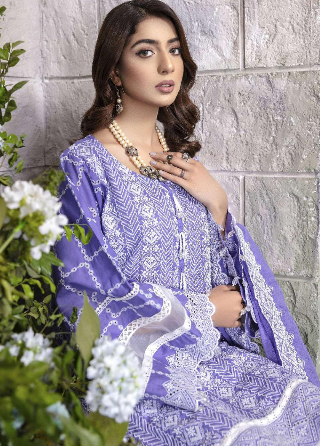 Zara Ali by Magns Textiles Embroidered Chikankari Suits Unstitched 3 Piece ZRA22LC ZA-103 - Summer Collection