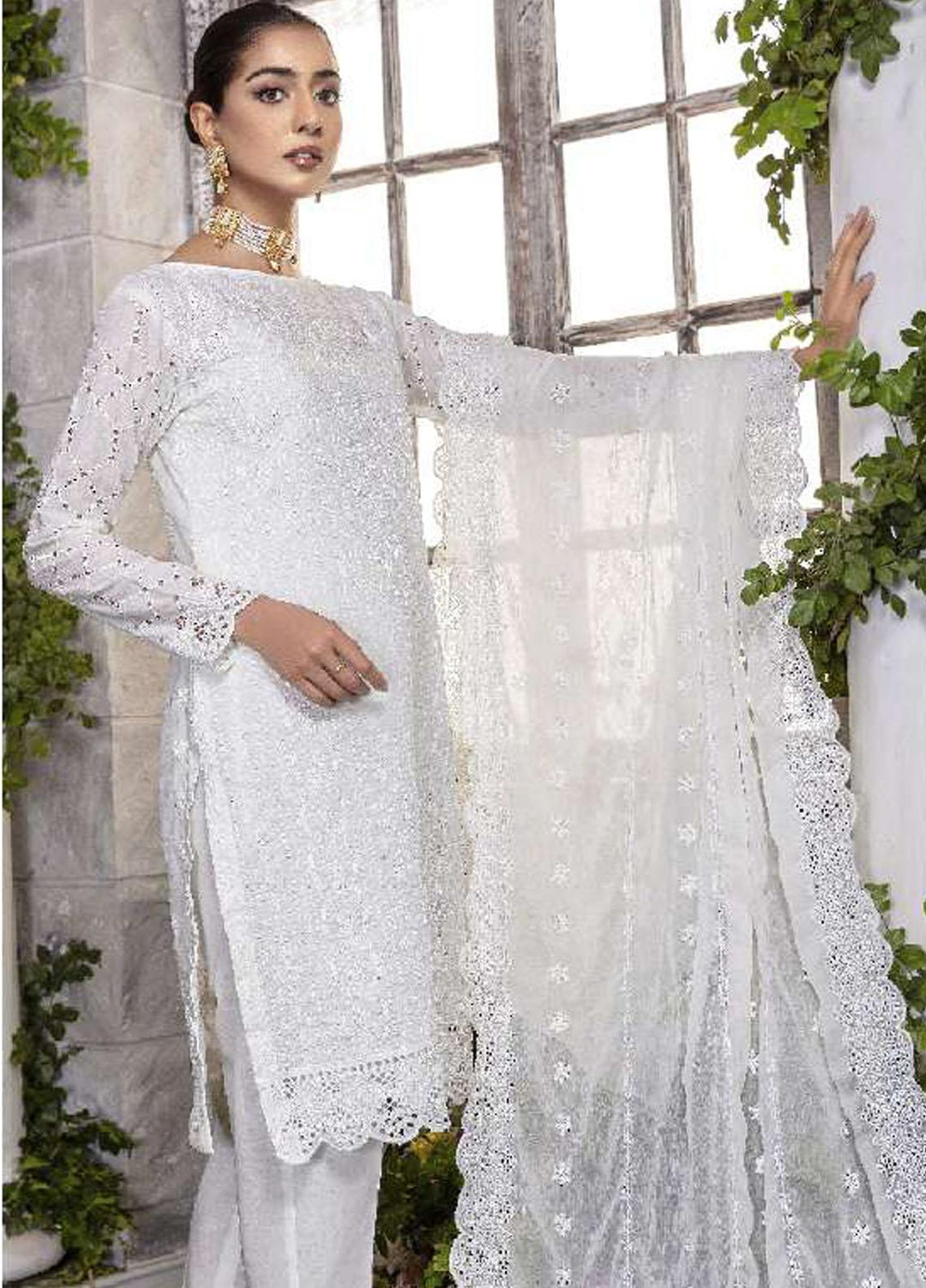Zara Ali by Magns Textiles Embroidered Chikankari Suits Unstitched 3 Piece ZRA22LC ZA-107 - Summer Collection