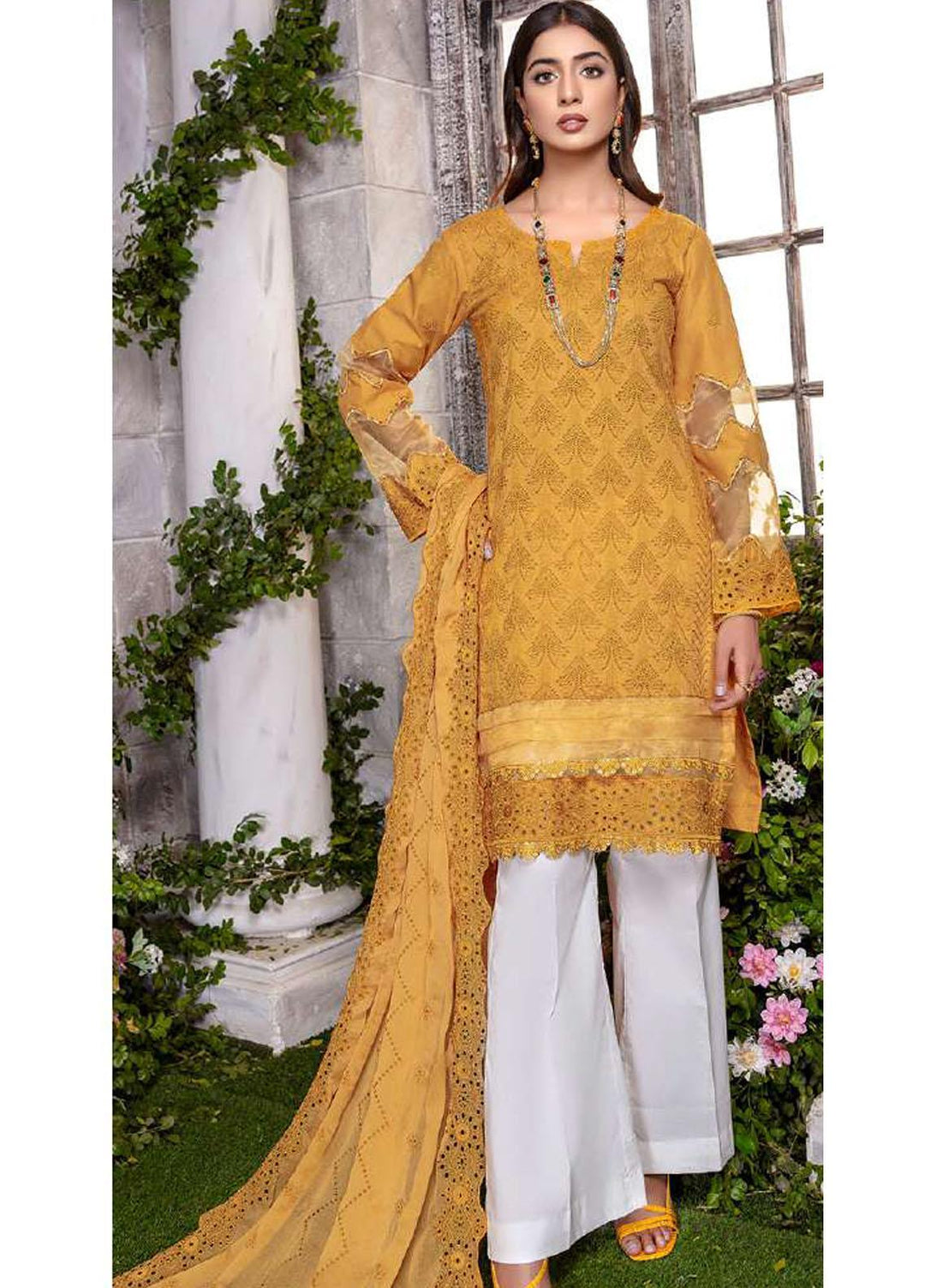 Zara Ali by Magns Textiles Embroidered Chikankari Suits Unstitched 3 Piece ZRA22LC ZA-108 - Summer Collection