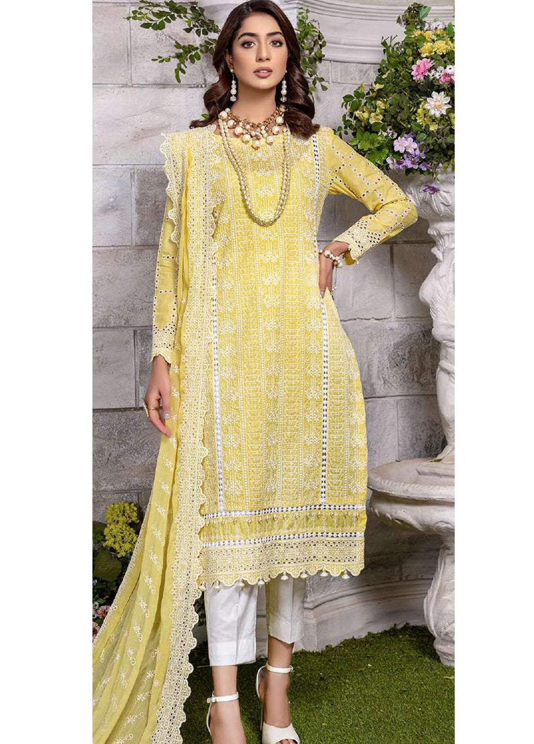 Zara Ali by Magns Textiles Embroidered Chikankari Suits Unstitched 3 Piece ZRA22LC ZA-109 - Summer Collection