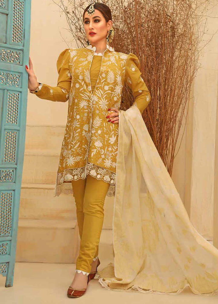 Zara Ali by Magns Textiles Embroidered Lawn Suits Unstitched 3 Piece ZRA21L 02 - Luxury Collection