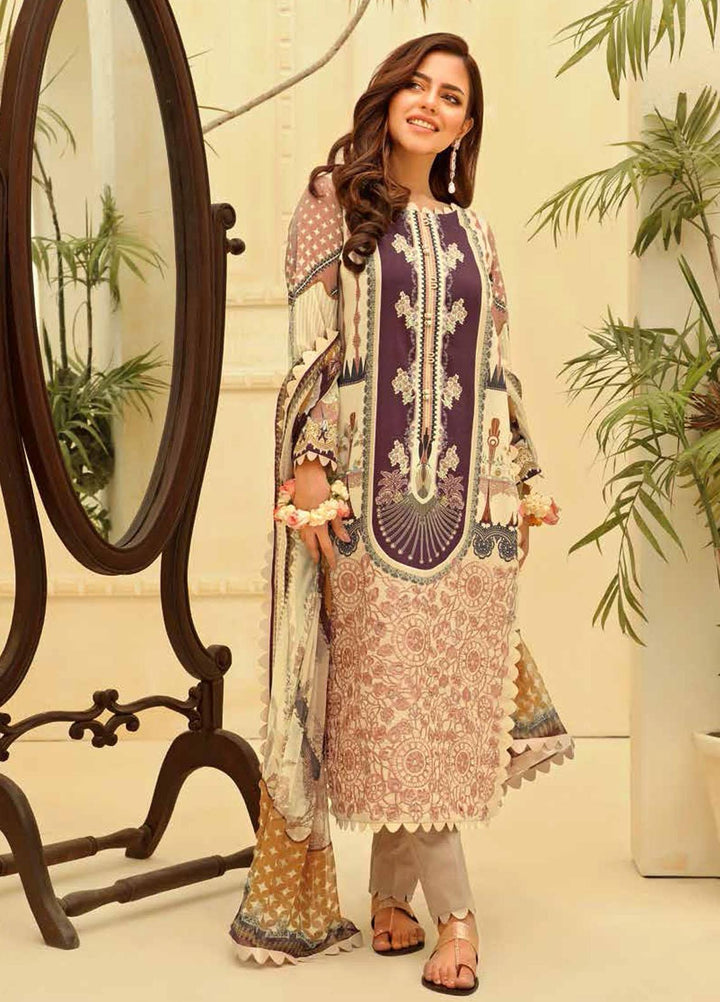 Zara Ali by Magns Textiles Embroidered Lawn Suits Unstitched 3 Piece ZRA21L 04 - Luxury Collection